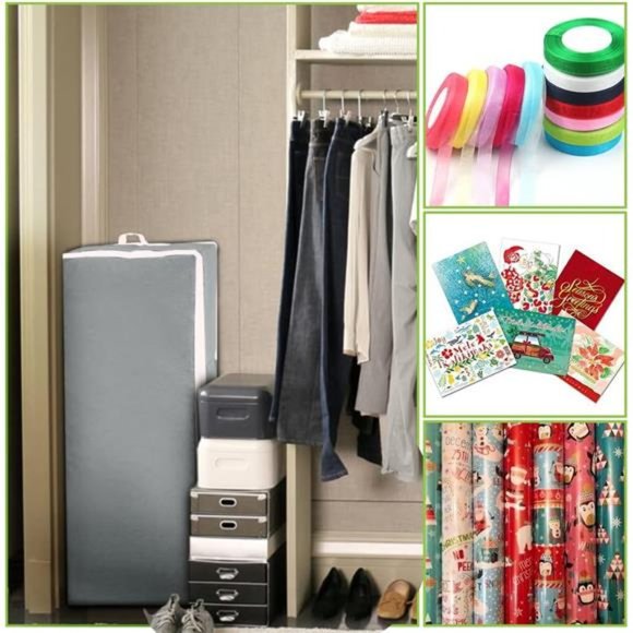 Wrapping Paper Storage Container | Gift Wrap Organizer Under Bed 41”x14”x6” Box - Picture 4 of 6